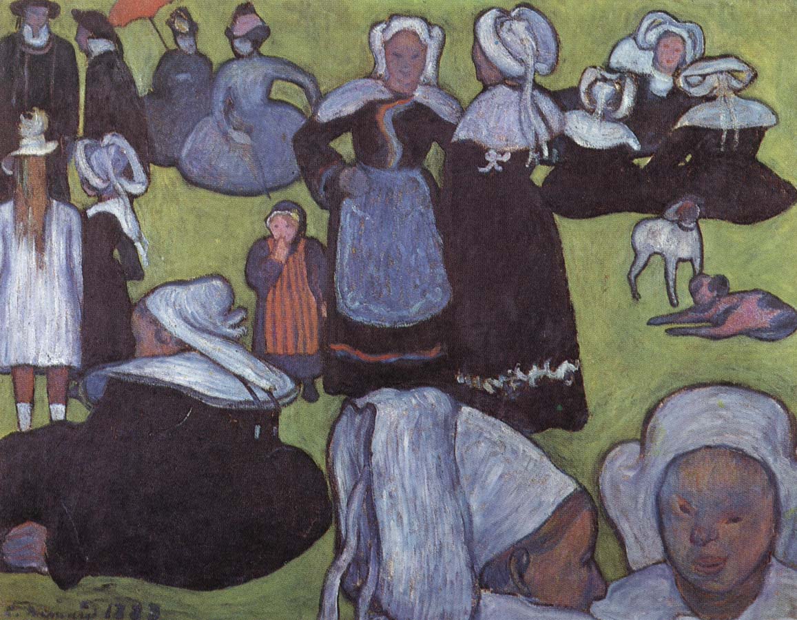 breton women in meadow